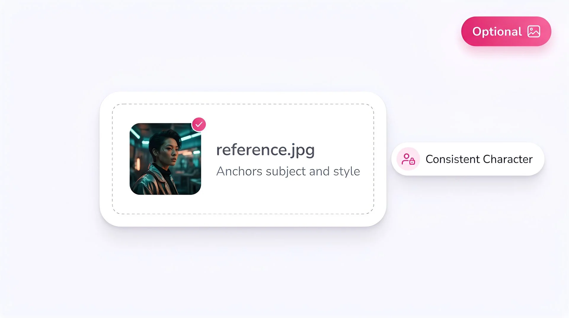 Upload an optional reference image to anchor subject and style with Seedance 2.0 on Fliki